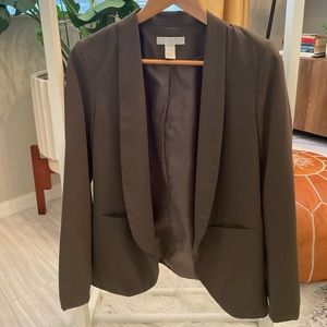 H&M Dark Green Open Front Blazer